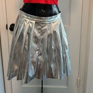 Silver Pleated Skirt